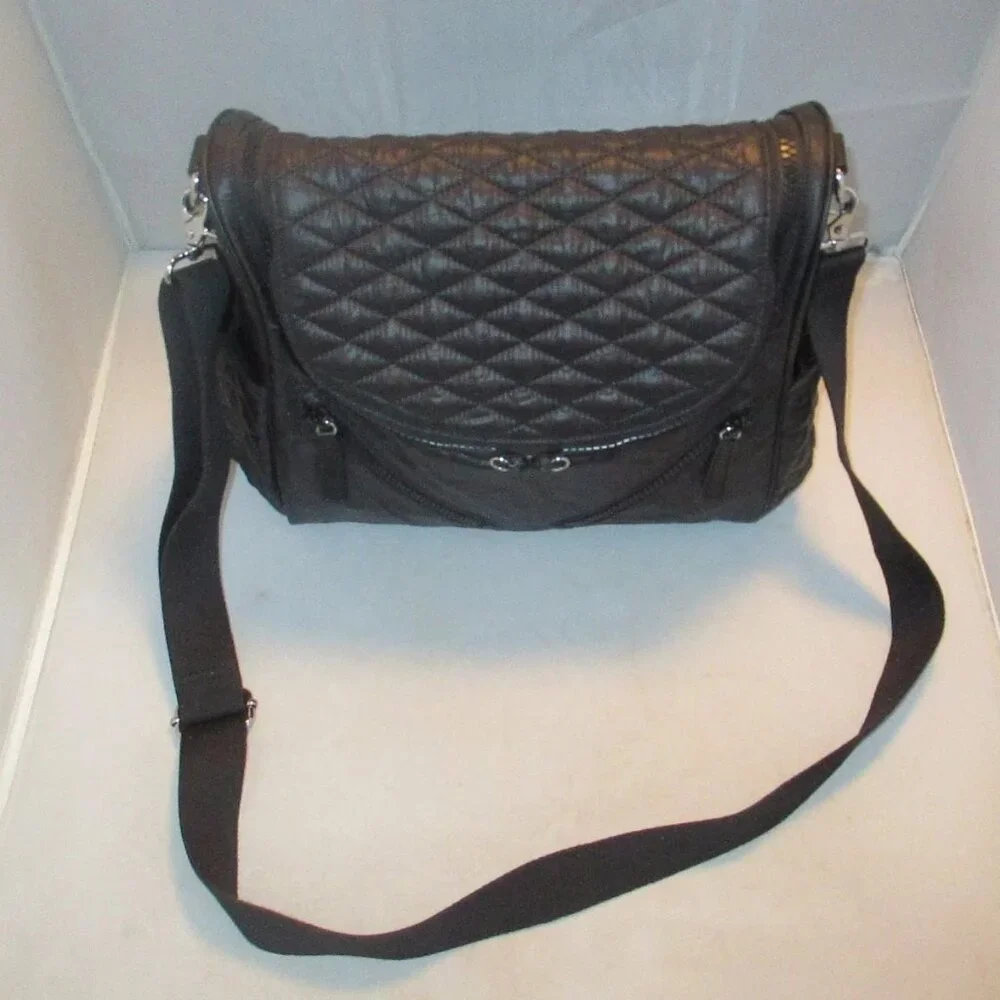 Rebecca Minkoff Jude Quilted Nylon Baby Diaper Bag $295 Black - #2221